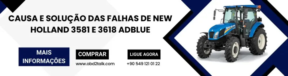 Causa e solução das falhas de New Holland 3581 e 3618 Adblue